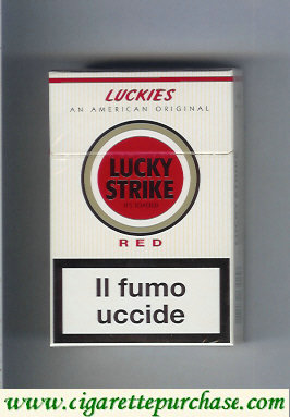 Discount Lucky Strike Luckies An American Original Red cigarettes hard box
