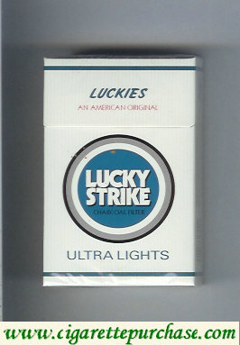 Discount Lucky Strike Luckies An American Original Ultra Lights cigarettes hard box