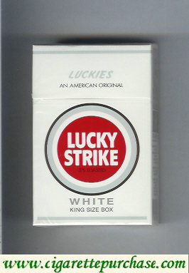 Discount Lucky Strike Luckies An American Original White cigarettes hard box