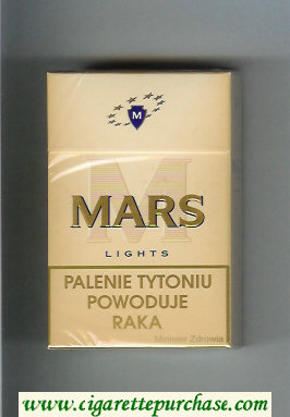 M Mars Lights cigarettes hard box