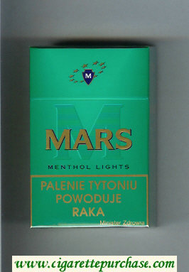 M Mars Menthol Lights cigarettes hard box