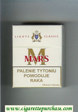 M Mars Lights Classic cigarettes hard box