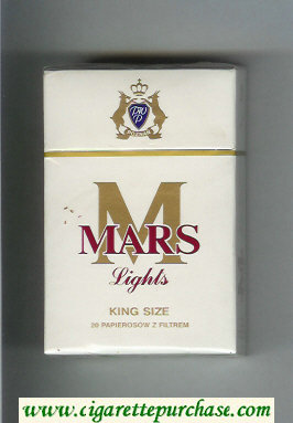 M Mars Lights cigarettes hard box