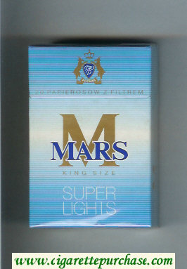 M Mars Super Lights King Size cigarettes hard box