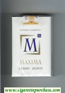 M Maxima Classic Lights cigarettes soft box