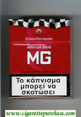 MG American Blend red 25s cigarettes hard box