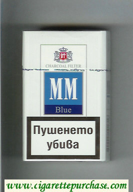 MM Blue Charcoal Filter cigarettes hard box