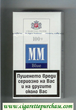 MM Blue Charcoal Filter 100s cigarettes hard box