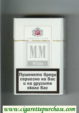 MM White Charcoal Filter cigarettes hard box