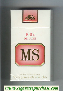 MS 100s De Luxe cigarettes hard box