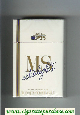MS Extralights cigarettes hard box