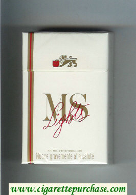 MS Lights cigarettes hard box