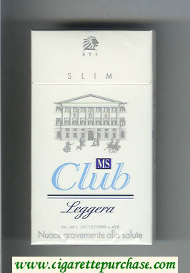 MS Club ETI Slim Leggera 100s cigarettes hard box