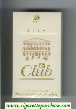 MS Club ETI Slim 100s cigarettes hard box