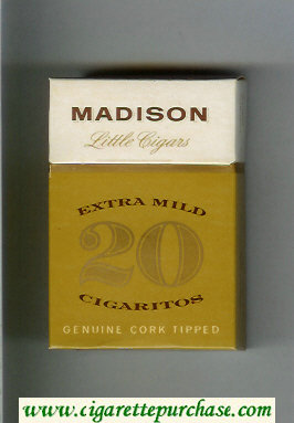 Madison Little Cigars Extra Mild Cigaritos cigarettes hard box