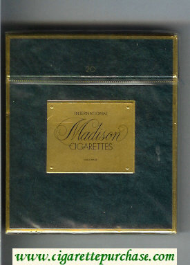 Madison International 100s cigarettes wide flat hard box