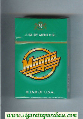 Magna Luxury Menthol Blend of USA green cigarettes hard box