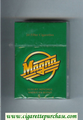 Magna Luxury Menthol American Blend green cigarettes hard box