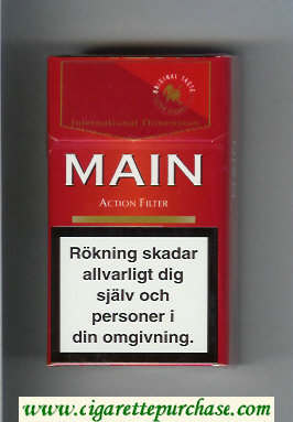 Main Action Filter Original Taste 100s red cigarettes hard box