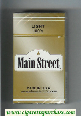 Main Street Light 100s cigarettes hard box