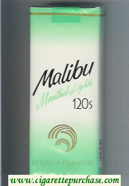 Malibu Menthol Lights 120s cigarettes soft box