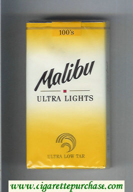 Malibu Ultra Lights 100s cigarettes soft box