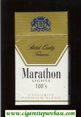 Marathon Lights 100s Exclusive Premium Blend cigarettes hard box