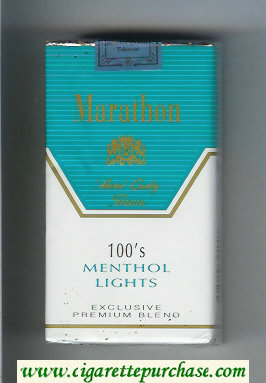 Marathon Menthol Lights 100s Exclusive Premium Blend cigarettes soft box