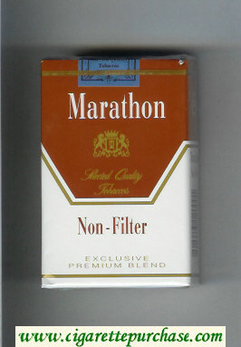 Marathon Non-Filter Exclusive Premium Blend white and brown cigarettes soft box