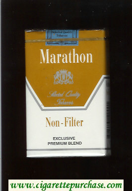 Marathon Non-Filter Exclusive Premium Blend white and yellow cigarettes soft box