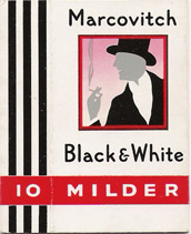 Marcovitch Black and White 10 Milder cigarettes hard box