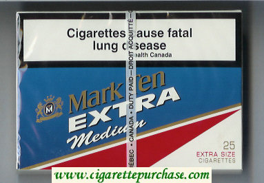 Mark Ten Extra Medium 25 cigarettes wide flat hard box