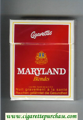 Maryland Blondes 25s red and white cigarettes hard box