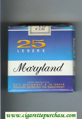 Maryland Legere 25 blue and white cigarettes soft box