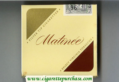 Matinee Filter Tipped Cigarettes Select Virginia Tobaccos cigarettes wide flat hard box