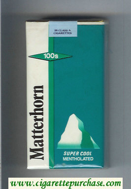 Matterhorn Super Cool Mentholated 100s cigarettes soft box