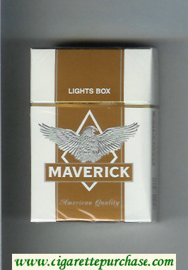 Maverick Lights white and gold and grey cigarettes hard box