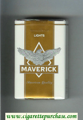 Maverick Lights white and gold and grey cigarettes soft box