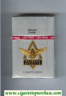 Maverick Specials Lights grey and gold and black cigarettes hard box