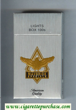 Maverick Specials Lights Box 100s grey and gold and black cigarettes hard box