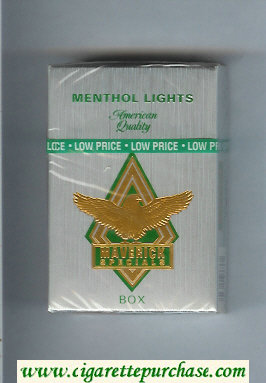 Maverick Specials Menthol Lights grey and gold and green cigarettes hard box