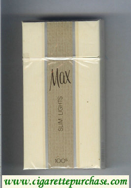 Max Slim Lights 100s cigarettes hard box