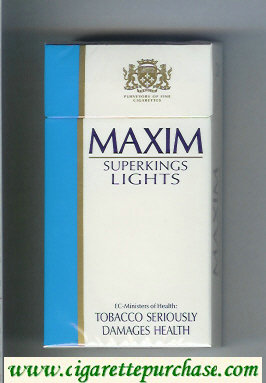 Maxim Lights Super Kings 100s cigarettes hard box