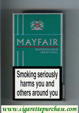 Mayfair Super Kings Menthol 100s cigarettes hard box