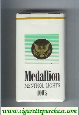 Medallion Menthol Lights 100s cigarettes soft box