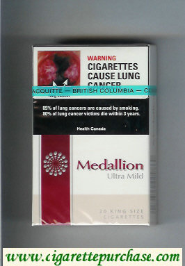 Medallion Ultra Mild cigarettes hard box