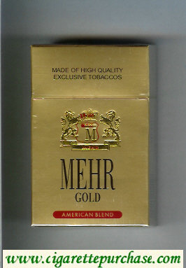 Mehr Gold American Blend cigarettes hard box