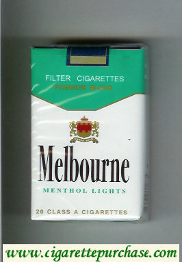 Melbourne Menthol Lights Premium Blend cigarettes soft box