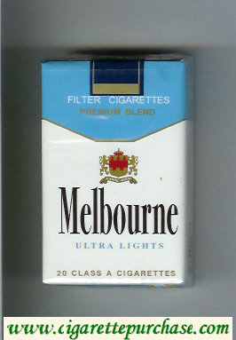 Melbourne Ultra Lights Premium Blend cigarettes soft box