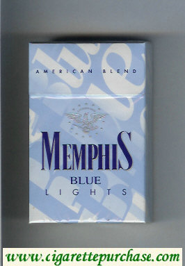 Memphis Blue American Blend Lights cigarettes hard box